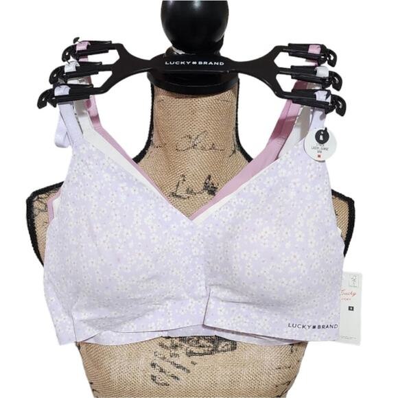 Lucky Brand Other - Lucky brand 3Pk Floral Laser‎ Cut active Sports Lounge Bras Bralettes XL Med new